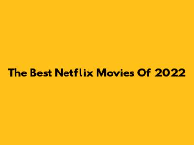 The Best Netflix Movies Of 2022