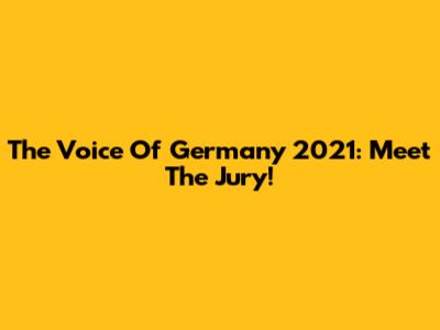 The Voice Of Germany 2021: Meet The Jury!