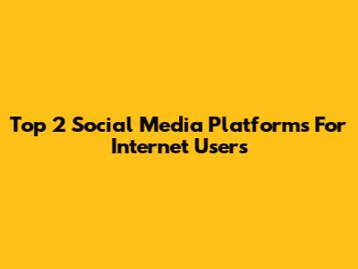 Top 2 Social Media Platforms For Internet Users