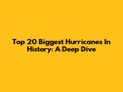 Top 20 Biggest Hurricanes In History: A Deep Dive
