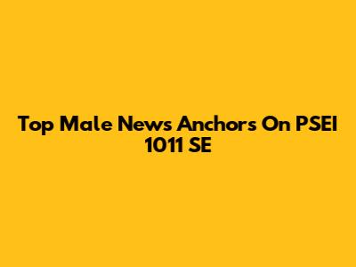 Top Male News Anchors On PSEI 1011 SE