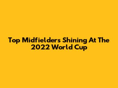Top Midfielders Shining At The 2022 World Cup