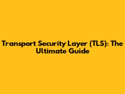 Transport Security Layer (TLS): The Ultimate Guide