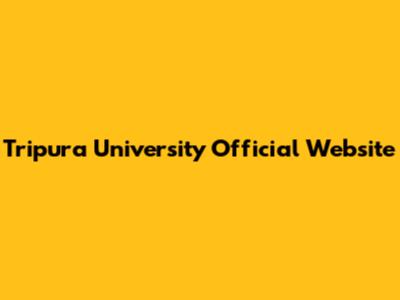 Tripura University Official Website