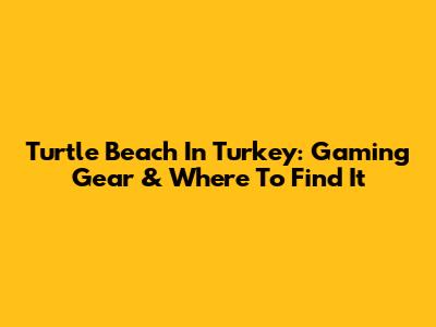 Turtle Beach In Turkey: Gaming Gear & Where To Find It