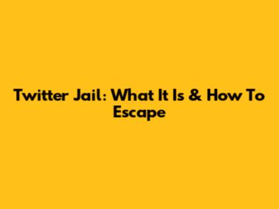 Twitter Jail: What It Is & How To Escape