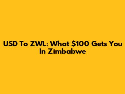 USD To ZWL: What $100 Gets You In Zimbabwe