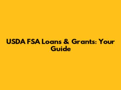 USDA FSA Loans & Grants: Your Guide