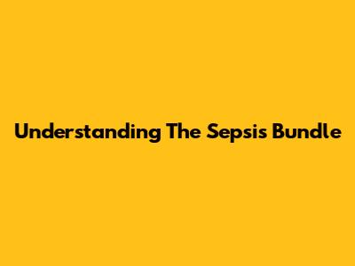 Understanding The Sepsis Bundle