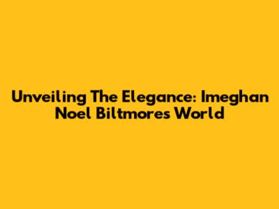 Unveiling The Elegance: Imeghan Noel Biltmore's World