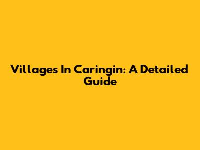 Villages In Caringin: A Detailed Guide