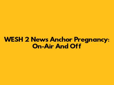 WESH 2 News Anchor Pregnancy: On-Air And Off