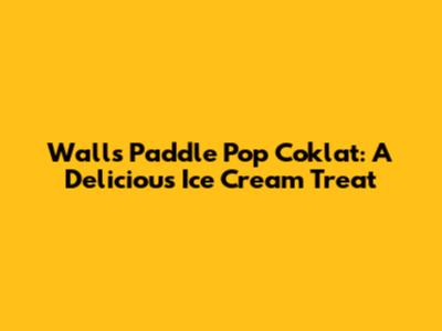 Walls Paddle Pop Coklat: A Delicious Ice Cream Treat