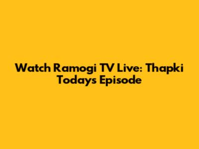 Watch Ramogi TV Live: Thapki Today's Episode