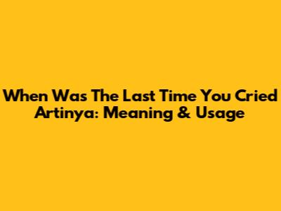 When Was The Last Time You Cried Artinya: Meaning & Usage