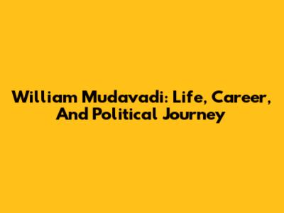 William Mudavadi: Life, Career, And Political Journey