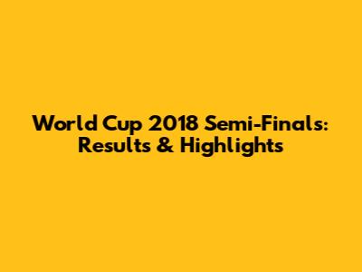 World Cup 2018 Semi-Finals: Results & Highlights