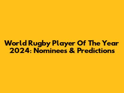 World Rugby Player Of The Year 2024: Nominees & Predictions