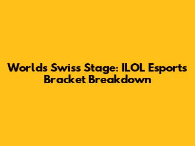 Worlds Swiss Stage: ILOL Esports Bracket Breakdown