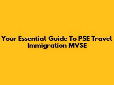 Your Essential Guide To PSE Travel Immigration MVSE