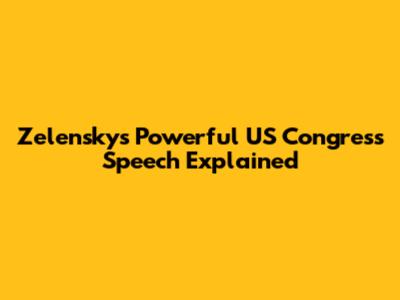 Zelensky's Powerful US Congress Speech Explained