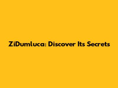 ZiDumluca: Discover Its Secrets