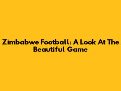 Zimbabwe Football: A Look At The Beautiful Game