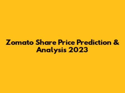 Zomato Share Price Prediction & Analysis 2023