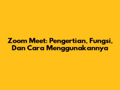 Zoom Meet: Pengertian, Fungsi, Dan Cara Menggunakannya